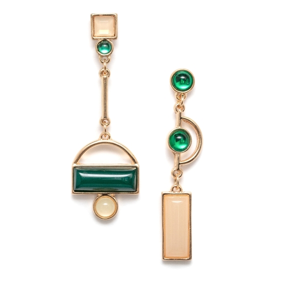 Retro Inspired Green Earrings - Only 1 left! - Picture 2 of 3